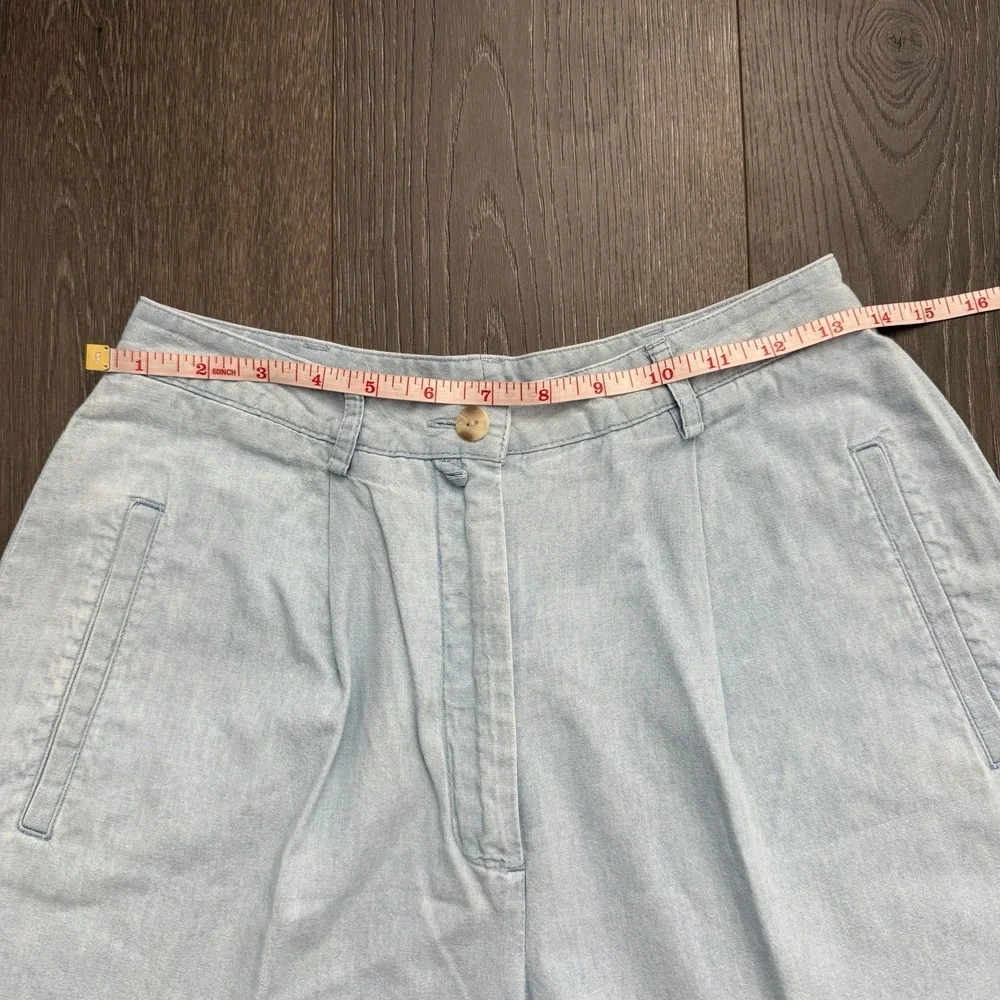 Vtg. Talbots High Rise Mom Jean Shorts Sz 6 Denim Flared Bermuda Preppy‎ Retro - Picture 4 of 7